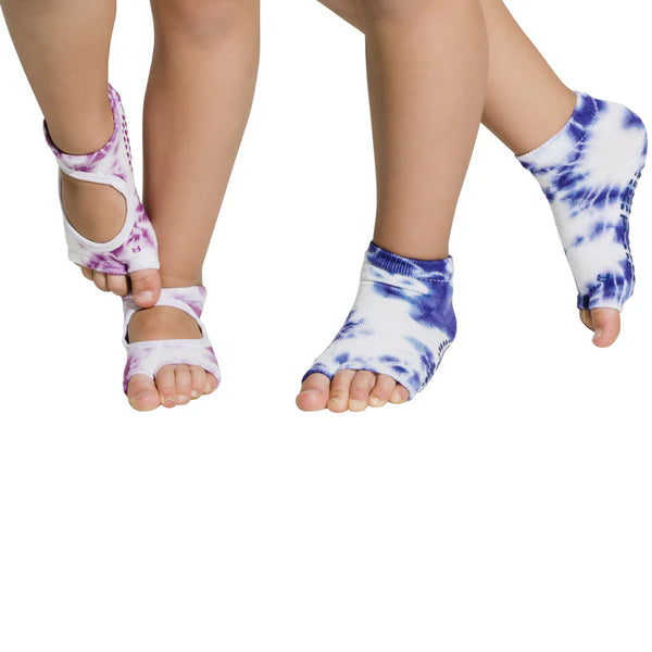2-Pack Kids Tie-Dye Grip Socks - Plum/Blue-Tie-dye Plum Blue 