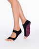 Tucketts Allegro - Open Toe Grip Socks-Black Swan