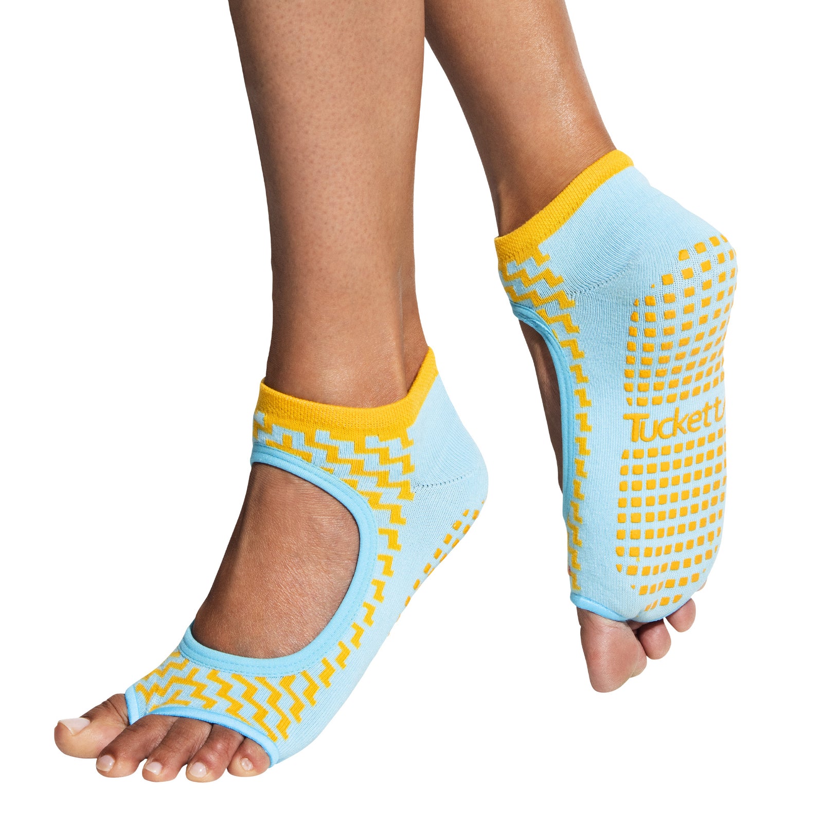 Tucketts Allegro - Open Toe Grip Socks-Blue Arhuaco