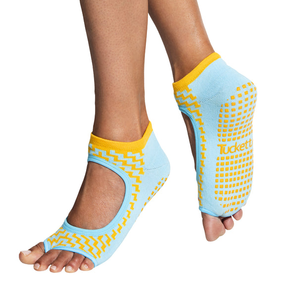 Tucketts Allegro - Open Toe Grip Socks-Blue Arhuaco