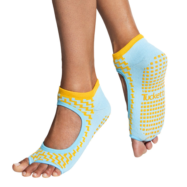 Tucketts Allegro - Open Toe Grip Socks-Blue Arhuaco