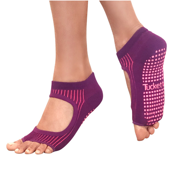 Tucketts Allegro - Open Toe Grip Socks-Striped Jellyfish