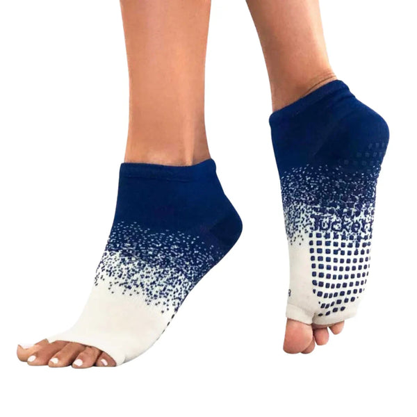Tucketts Anklet - Open Toe Grip Socks-Blue Effervescent