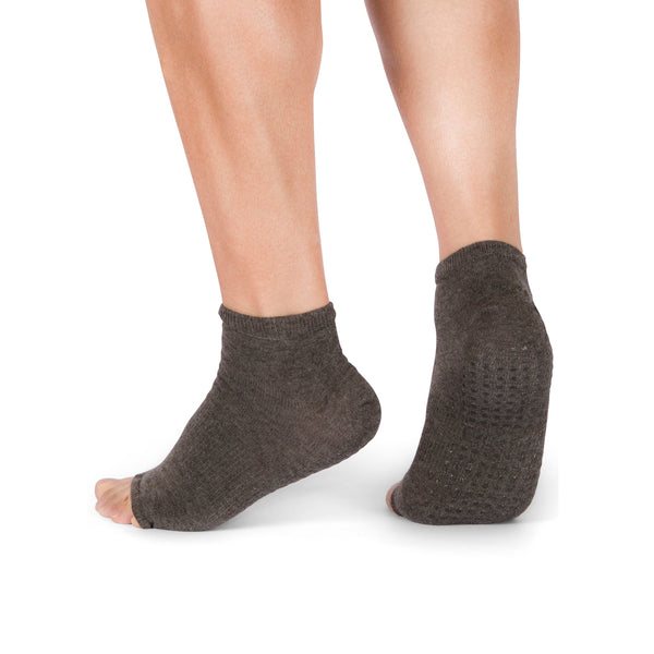Tucketts Anklet - Open Toe Grip Socks-Charcoal Macho