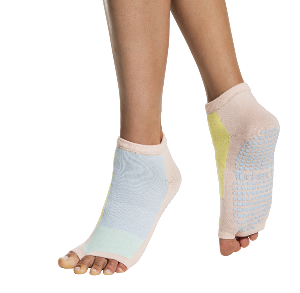 Tucketts Anklet - Open Toe Grip Socks-Serenity