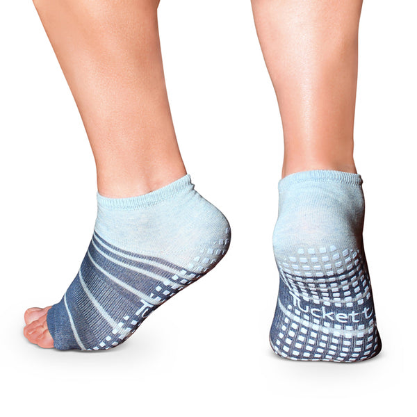 Tucketts Anklet - Open Toe Grip Socks-Twilight Sky