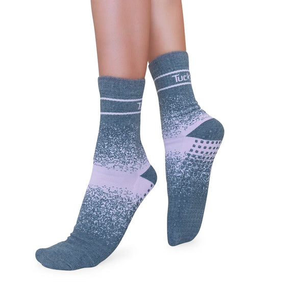 Tucketts Crew - Closed Toe Grip Socks-Grey Blush Equilibrium