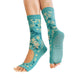 Tucketts Crew - Open Toe Grip Socks-Teal Garden