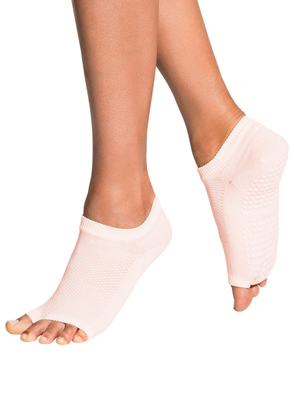 Tucketts Flow - Open Toe Grip Socks-Pink Pique