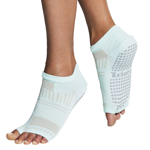 Tucketts Flow - Open Toe Grip Socks-Calm Blue