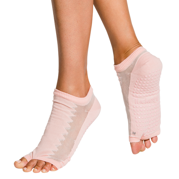 Tucketts Flow - Open Toe Grip Socks-Darling Sheer