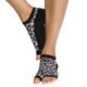 Tucketts Flow - Open Toe Grip Socks-Sheer Black Leopard