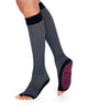 Tucketts Knee High - Open Toe Grip Socks-Grey Interlace