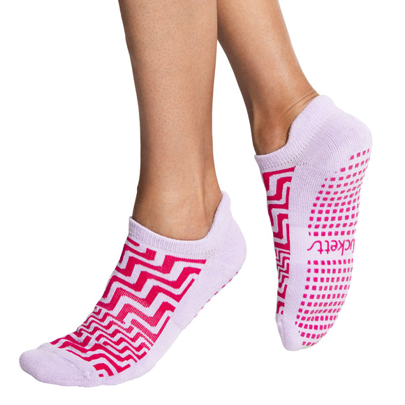 Tucketts Tab - Closed Toe Grip Socks-Magenta Steps